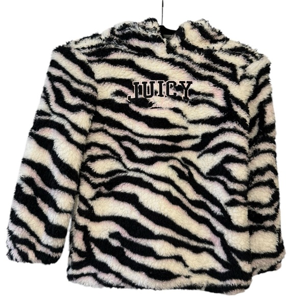 Juicy Couture Zebra Print Sherpa Hoodie - Picture 2 of 7